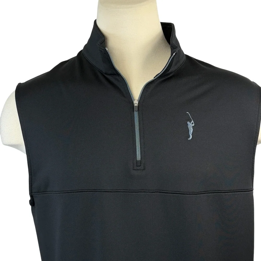 Dunning‎ Golf Vest Mens XL Black Sleeveless 1/4 Zip Pullover Athletic - Picture 2 of 7